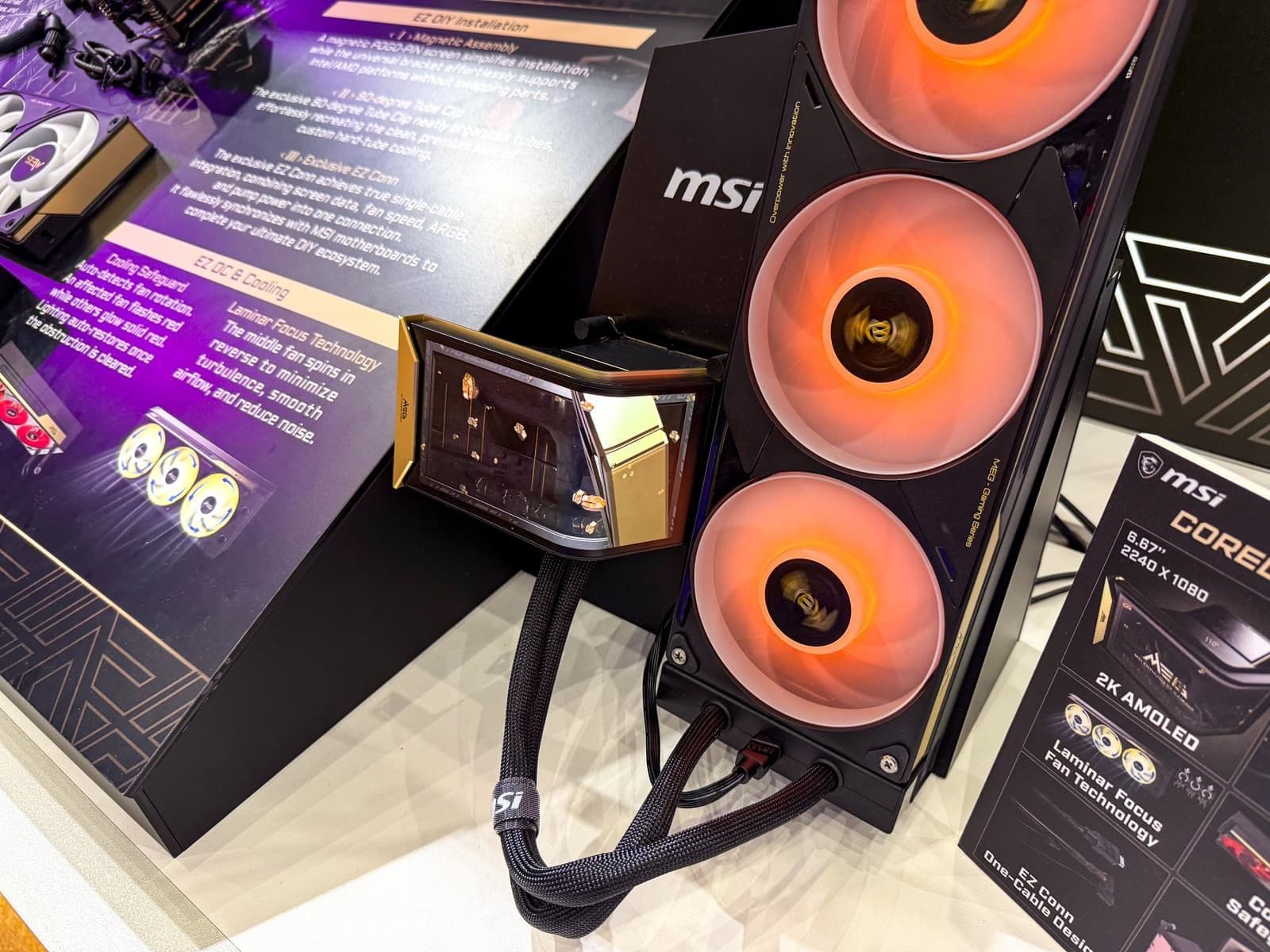 MSI на Computex 2026: СЖО с 6,67-дюймовым AMOLED-экраном, мегакорпус Maestro 900R, RTX 5090 Lightning Z с водяным охлаждением и блок питания с защитой 12V-2x6