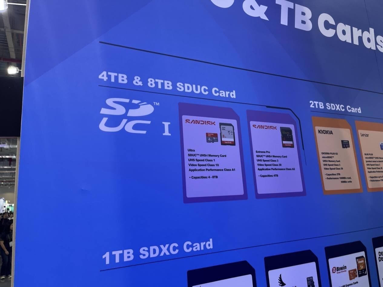 Не прошло и двух лет: первые карты SDUC SanDisk объемом 4 и 8 ТБ скоро появятся в продаже, но они несовместимы со старыми кард-ридерами